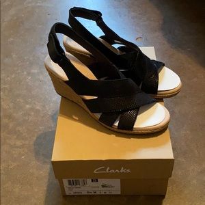 NWT!! Clarks Wedge Espadrille Sandals